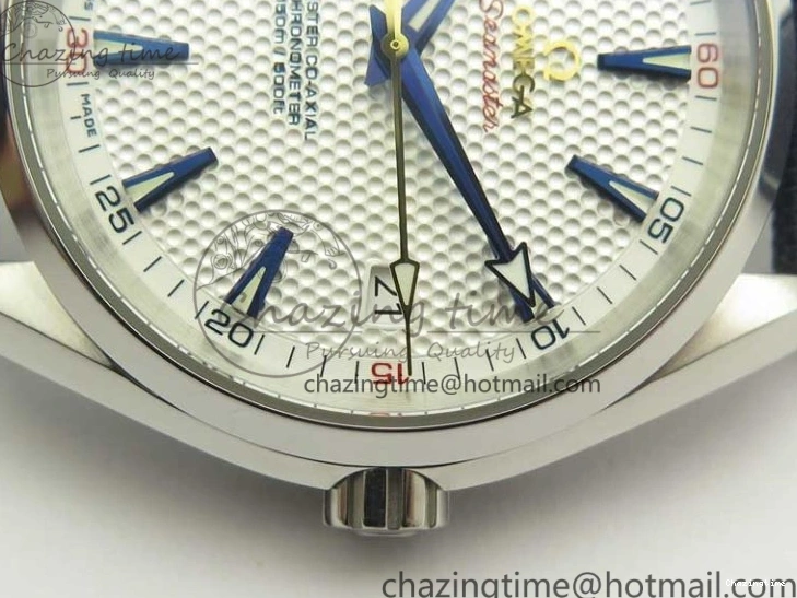 0426 EasyCare Aqua Terra Master Ryder Cup Edition VSF 1:1 Best Edition White Textured Dial on Blue Nylon Strap A8500 Super Clone 8016